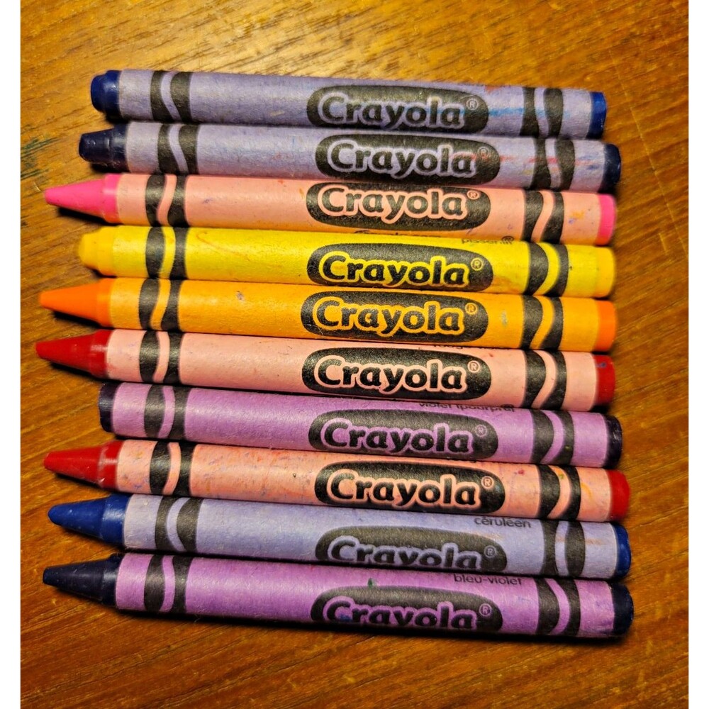 Crayola Crayons Assorted Cerulean Carnation Pink Indigo Dandelion Violet